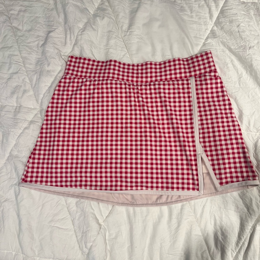 All in Motion Red and White Gingham Skirt